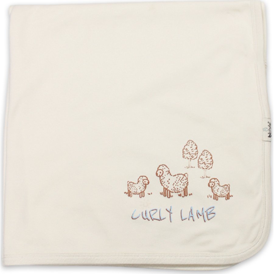 Bistyle Curly Lamb Penye Battaniye 70109 Bej Mavi Ekru