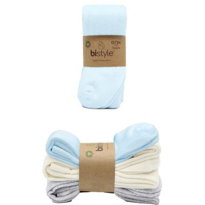 Bistyle Penye Külotlu Çorap, Mavi, Ekru, 3'lü