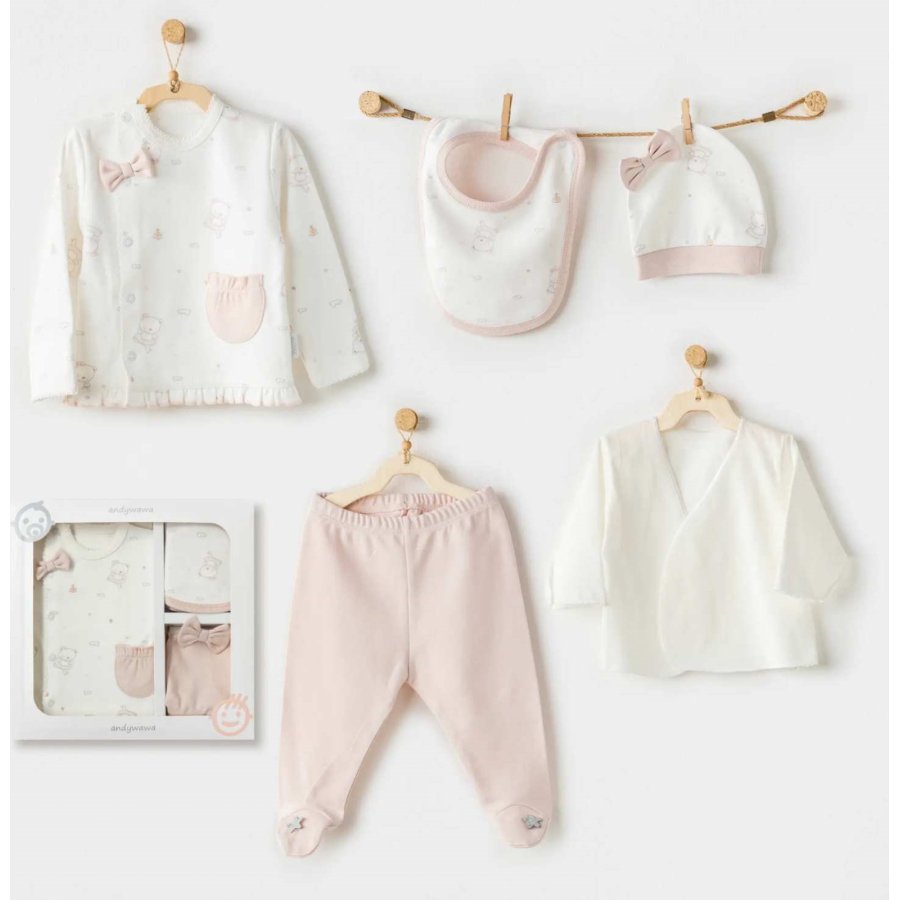 Andywawa AC25950 Ballerina 5 Parça Hastane Çıkışı Ekru