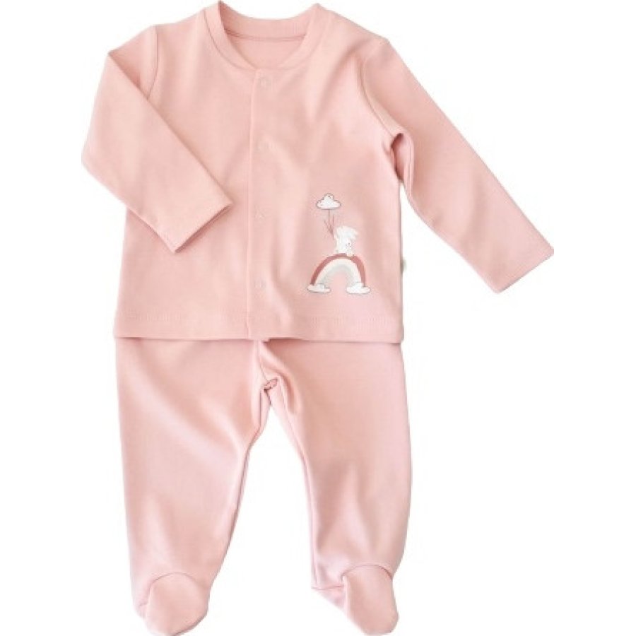 Bibaby Biorganik Live Color Rabbit Pijama Takımı, Somon