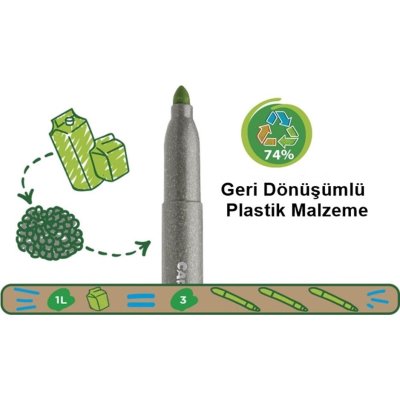 Carioca Eco Family Jumbo Süper Yıkanabilir Keçeli Boya Kalemi, 12'li