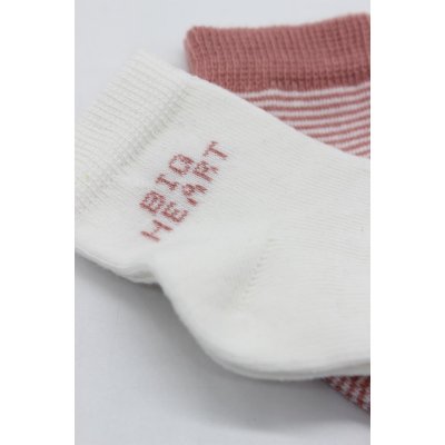 Bistyle 2'Li Big Heart Penye Soket Çorap 10117 Pudra