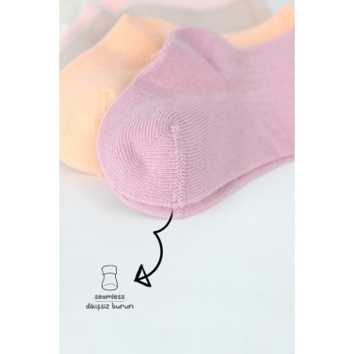 Bistyle Colors Penye Düz Soket Çorap, Gül Kurusu, 6'lı