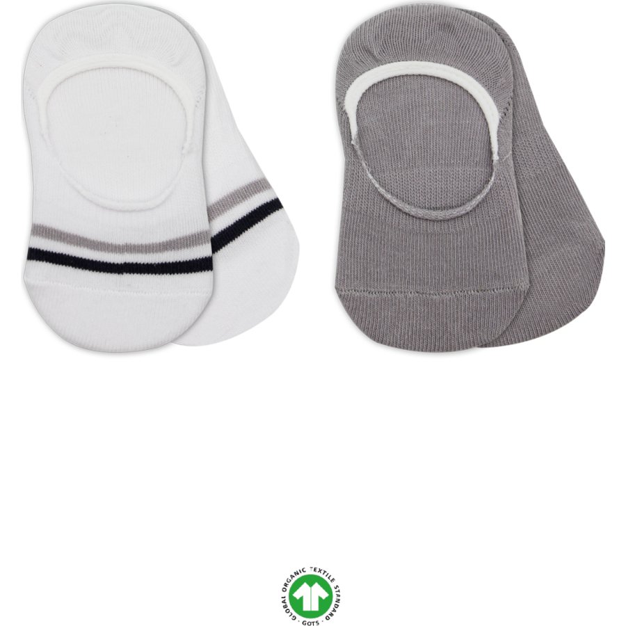 Bistyle 2'Li Penye Babet Silikon Çemberli Çorap 30102 Gri Beyaz