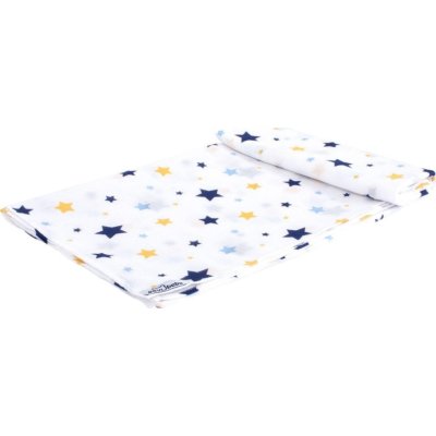 Sevi Bebe Desenli Müslin Battaniye, 100x100, Mavi, Yıldız Yağmuru