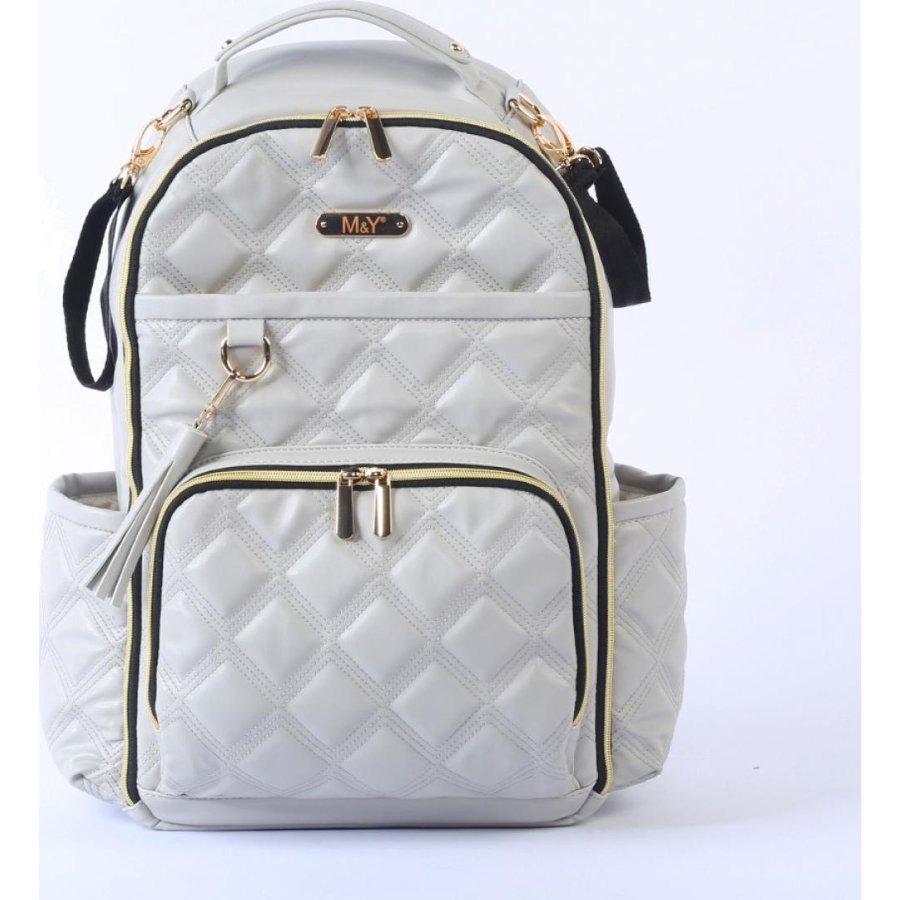 M&Y Oeste Deri Anne Bebek Bakım Sırt Çantası, Gri