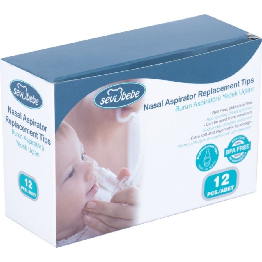 Sevi Bebe Burun Aspiratörü Yedek Uç, 12 Adet