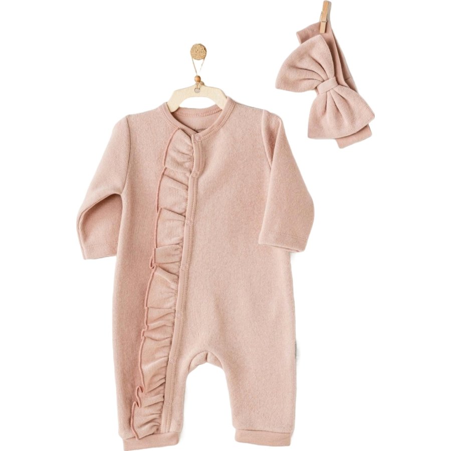 Andywawa Floral Baby Bebek Tulum Takım, Gül Kurusu