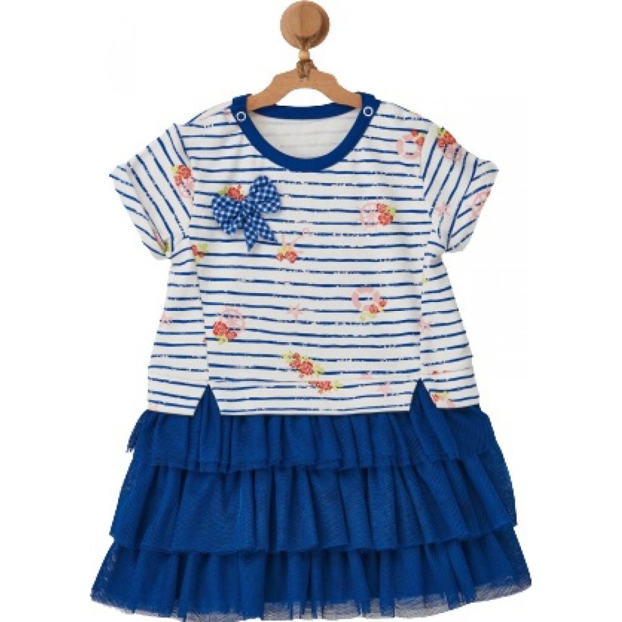 Andywawa Flowers Anchors Bebek Elbise, Lacivert