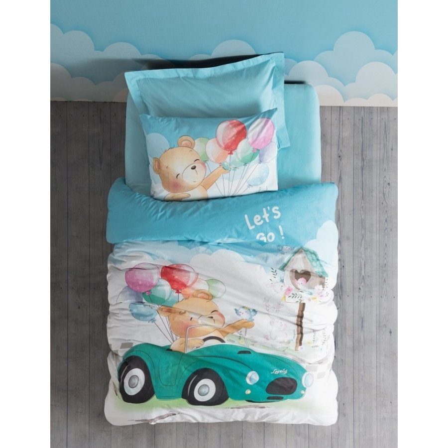 Cotton Box Junior Ranforce Nevresim Takımı, Tek Kişilik, Mavi, Buddy