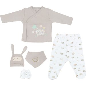 Bibaby Biorganic Curly Sheep 5'li Hastane Çıkış Seti, Bej