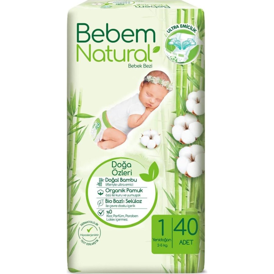 Bebem Natural Bebek Bezi, 1 Beden, 64 Adet