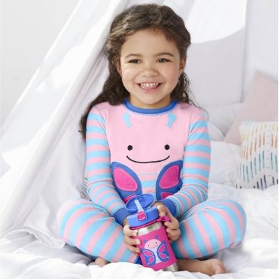 Skip Hop Pipetli Paslanmaz Çelik Suluk, 350 ml, Kelebek