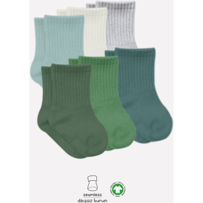 Bistyle Colors Penye Düz Soket Çorap, Nil, 6'lı