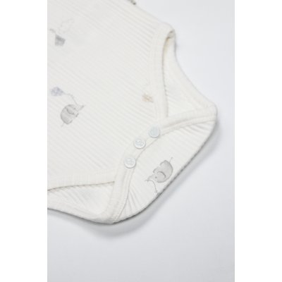 Bistyle Flying Elephant Yarım Kol 2'Li Body 17116 Ekru Gri