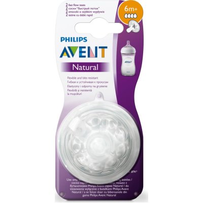 Philips Avent Natural Biberon Emziği, 4 Delik, 6+ Ay, 2'li