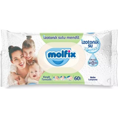 Molfix İzotonik Sulu Ferah Temizlik Islak Havlu Mendil, 60 Yaprak, 3'lü