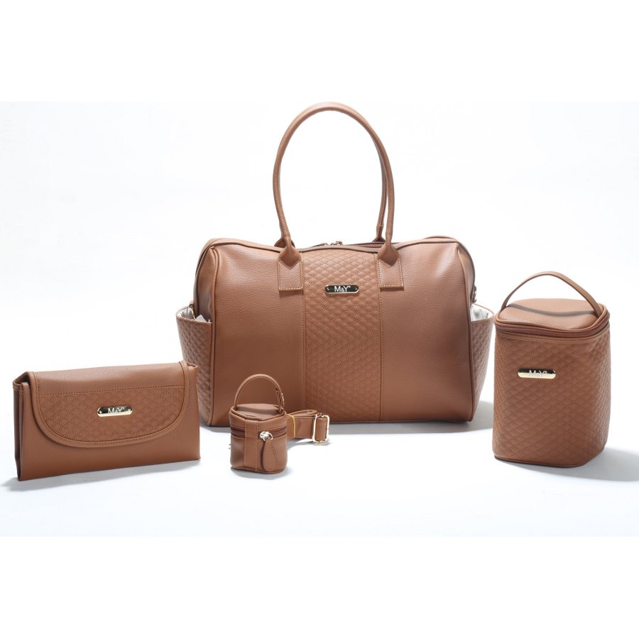 M&Y Gaia Deri Anne Bebek Bakım Çanta Seti 7240 Taba
