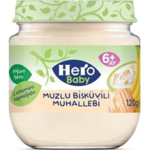 Hero Baby Muzlu Bisküvili Muhallebi Kavanoz Mama 120 Gr