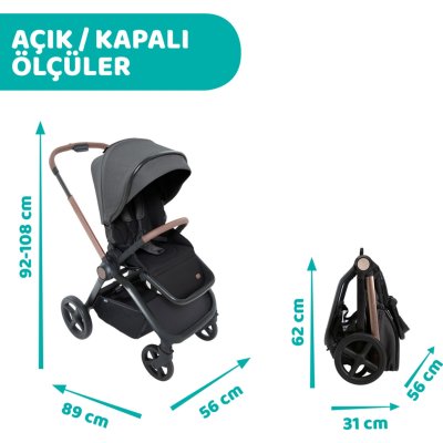 Chicco Mysa Bebek Arabası, Silver Grey