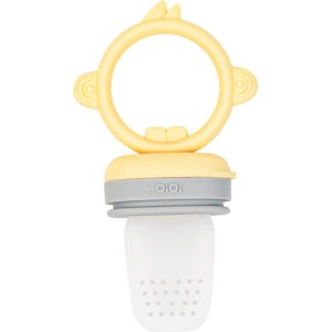 OiOi Diş Kaşıyıcılı Meyve Püre Emziği, Sarı, Gri