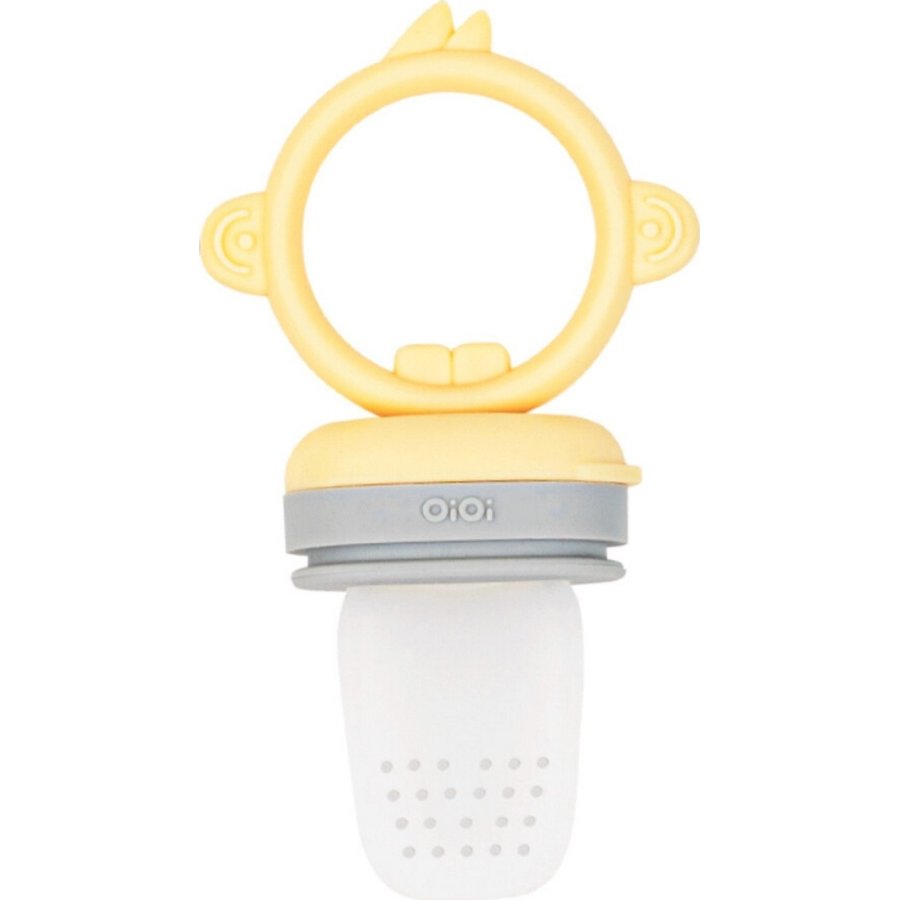 OiOi Diş Kaşıyıcılı Meyve Püre Emziği, Sarı, Gri