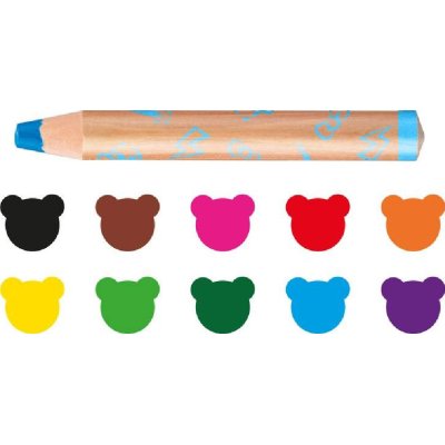 Carioca 3 In 1 Jumbo Bebek Ahşap Gövdeli Boya Kalemi, 10'lu, Kalemtıraş Hediyeli