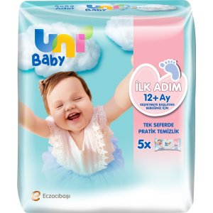 Uni Baby İlk Adım Islak Havlu Mendil, 52 Yaprak, 5'li
