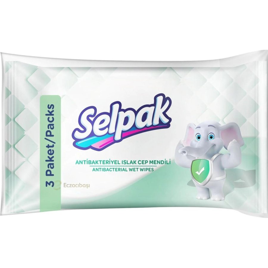 Selpak Antibakteriyel Islak Cep Mendili, 10 Yaprak, 3'lü