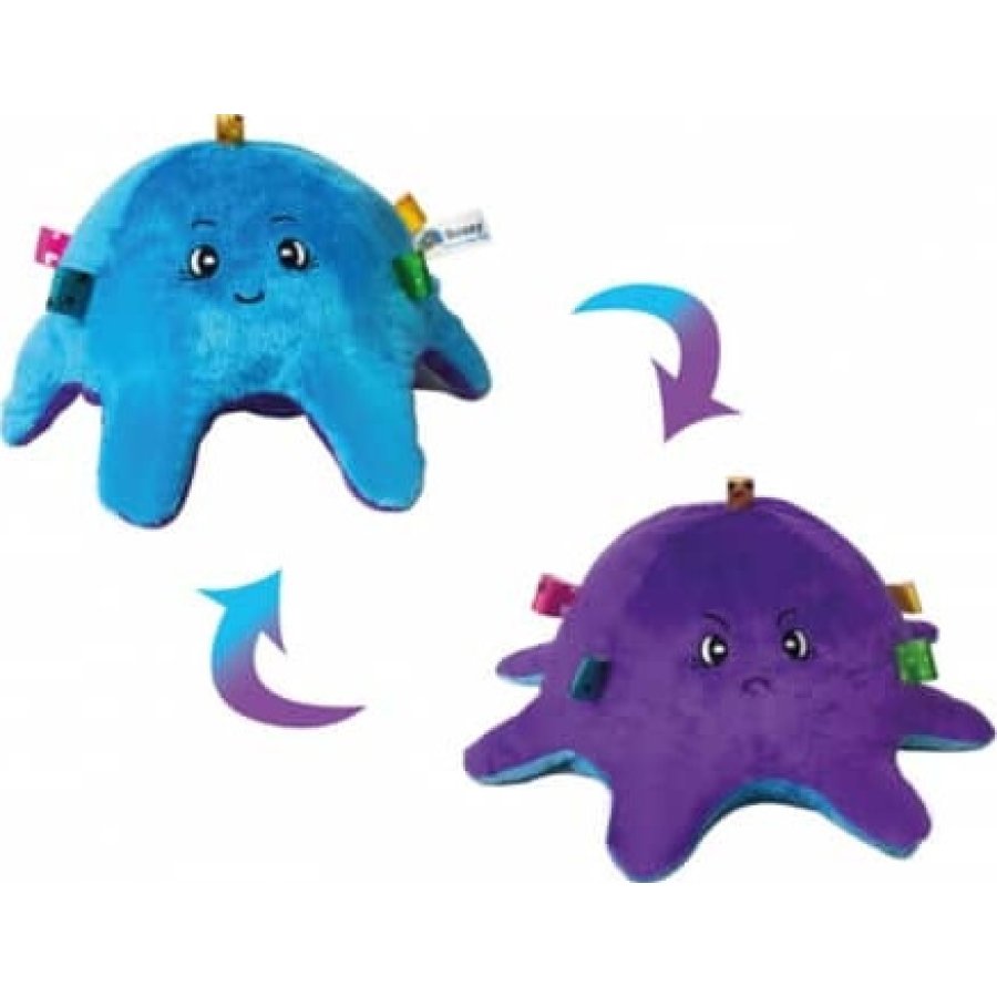 Sozzy Toys Çift Yüzlü Peluş Çıngıraklı Ahtapot, Büyük Boy