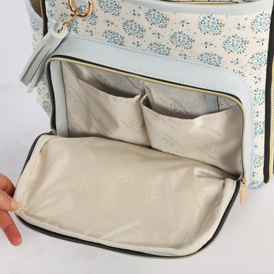 M&Y Oeste Deri Anne Bebek Bakım Sırt Çantası, Mavi