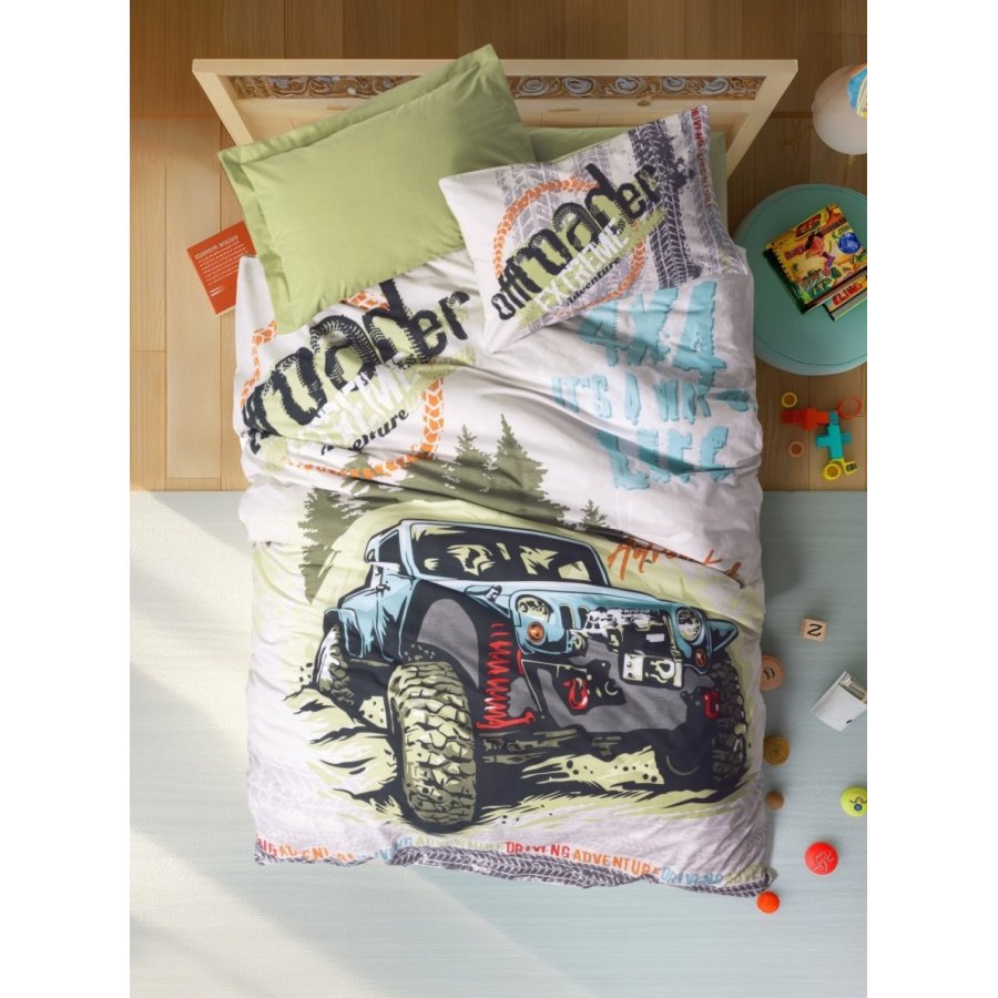 Cotton Box Junior Nevresim Takımı Tek Kişilik Adventure Yeşil