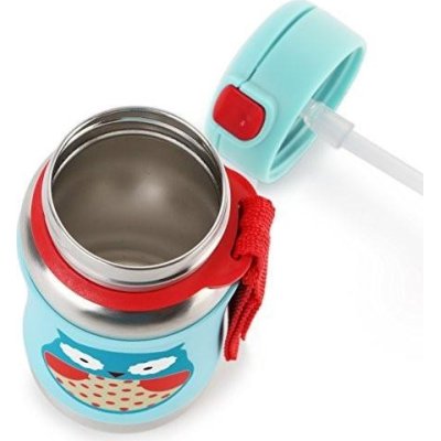 Skip Hop Pipetli Paslanmaz Çelik Suluk, 350 ml, Baykuş