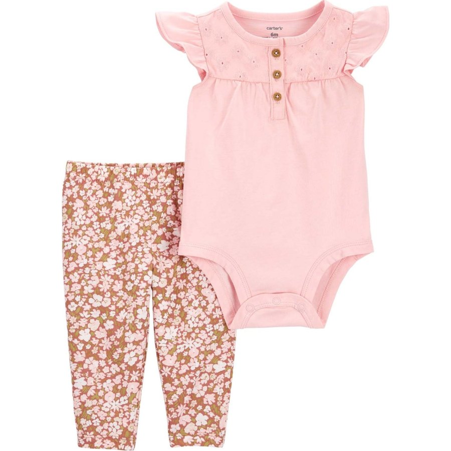 Carter's Kız Bebek 2'li Alt Üst Set, Pembe