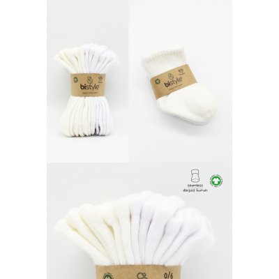 Bistyle Penye Bebek Çorabı, Beyaz, Ekru, 6'lı