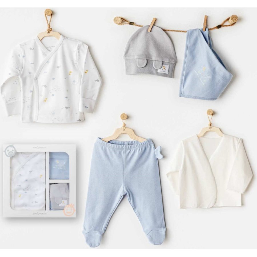 Andywawa AC25600 Ocean İs My Happy Place 5 Parça Hastane Çıkışı White