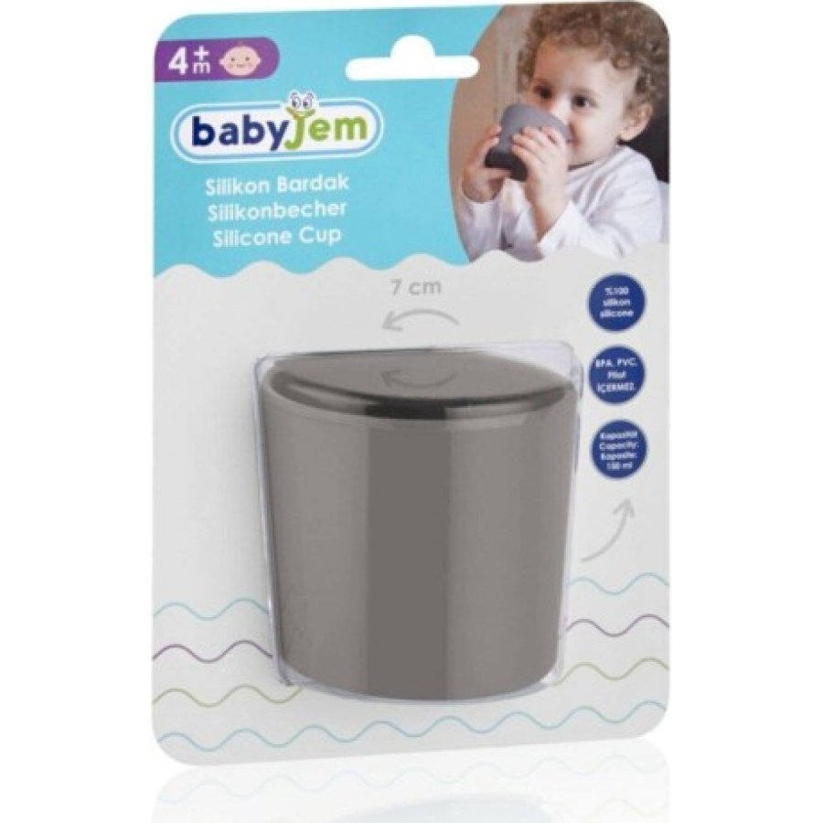 BabyJem Silikon Bardak 714 Gri