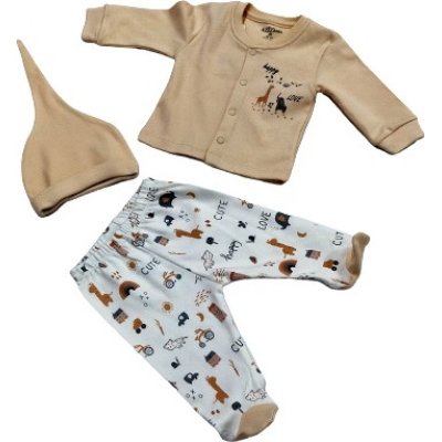 Aziz Bebe 3'lü Zıbın Takım, Ekru