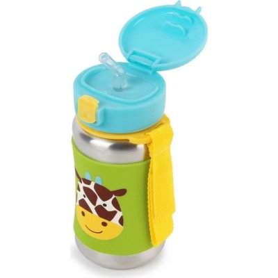 Skip Hop Pipetli Paslanmaz Çelik Suluk, 350 ml, Zürafa