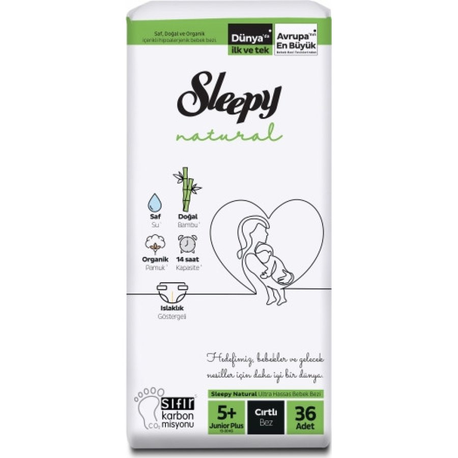 Sleepy Natural Bebek Bezi, 5+ Numara, 36 Adet