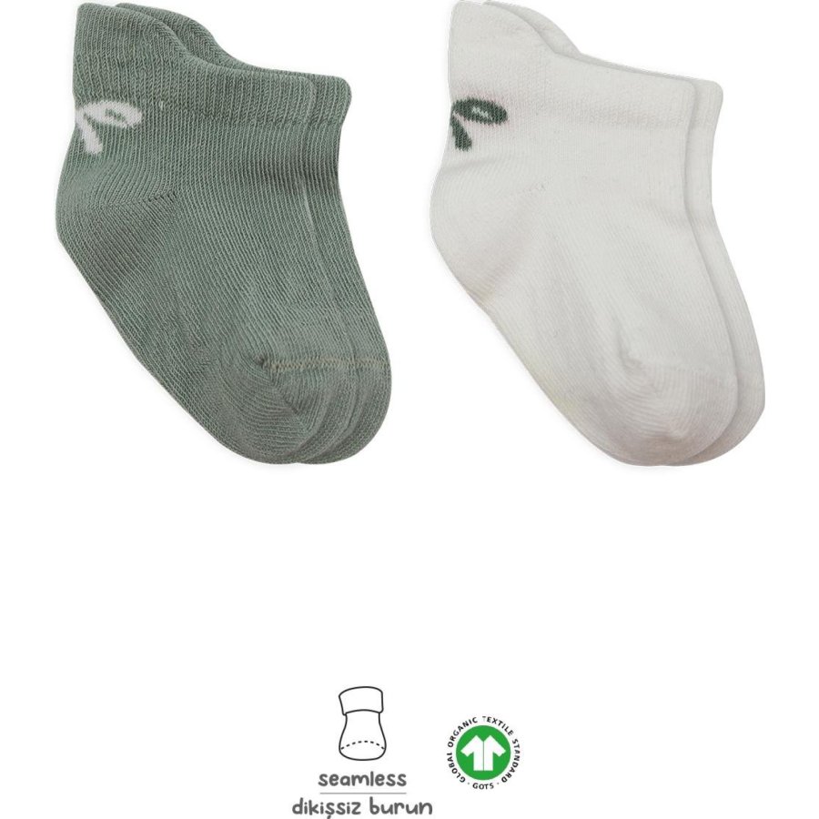 Bistyle 2'Li Sneakers Smile Penye Çorap 20106 Nil Ekru