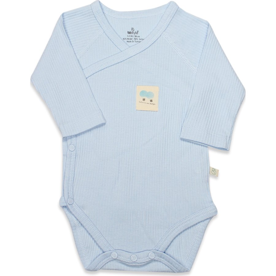 Bistyle Organic Modal Flying Balloons Kruvaze Uzun Kol Body BS17121 Mavi