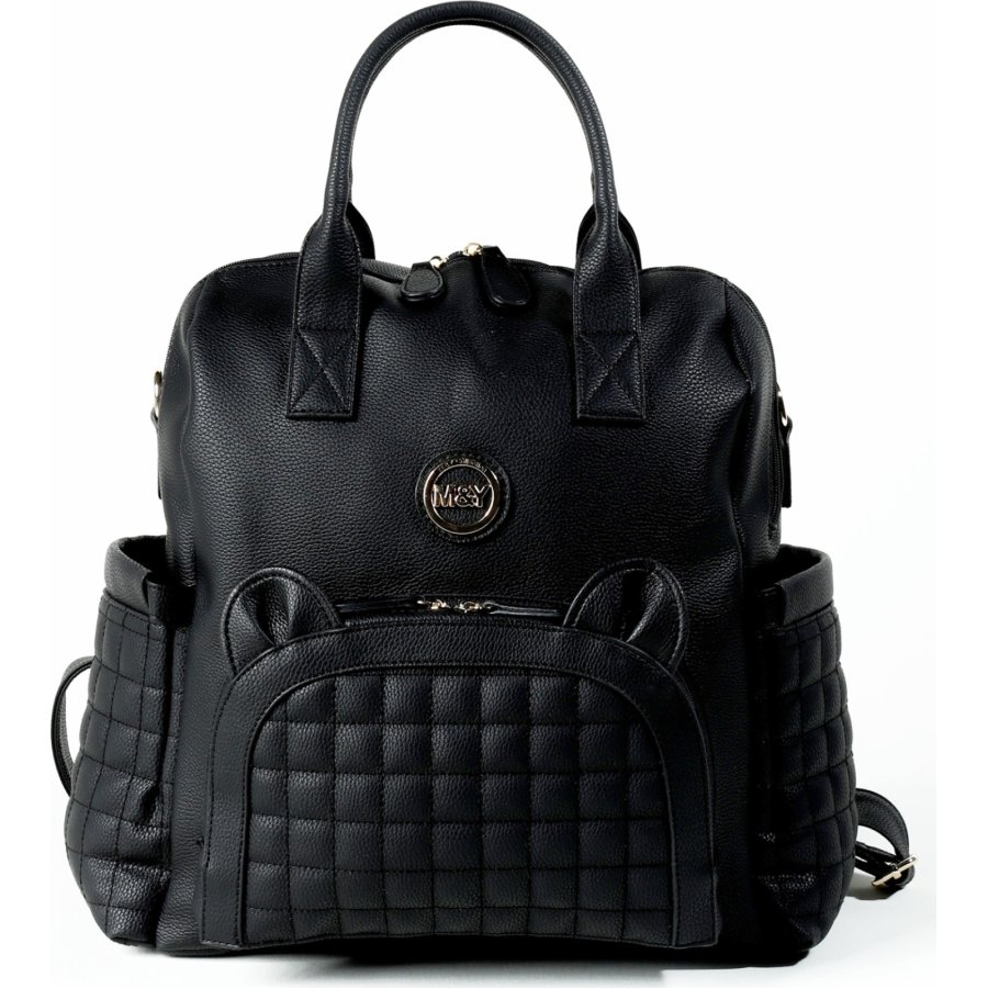 M&Y Kitty Deri Anne Bebek Bakım Sırt Çantası 7271 Siyah