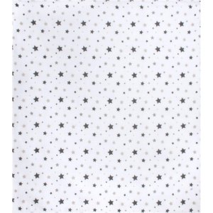 Sevi Bebe Desenli Müslin Battaniye, 120x100, Gri, Yıldız Yağmuru