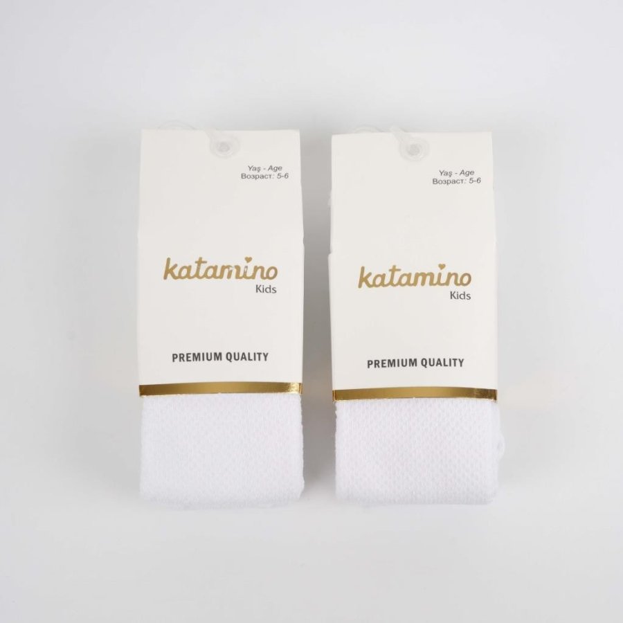 Katamino Lacoste Kız Külotlu Çorap, Beyaz