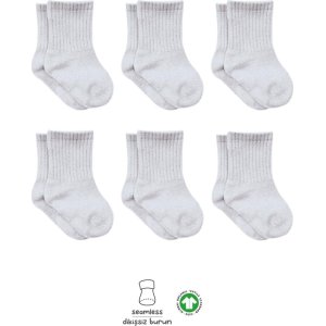Bistyle 6lı Penye Düz Soket Çorap BS6008 Gri Melanj
