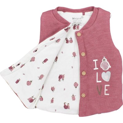 Bibaby Biorganic Little Love Elyaflı Yelek, Gül Kurusu