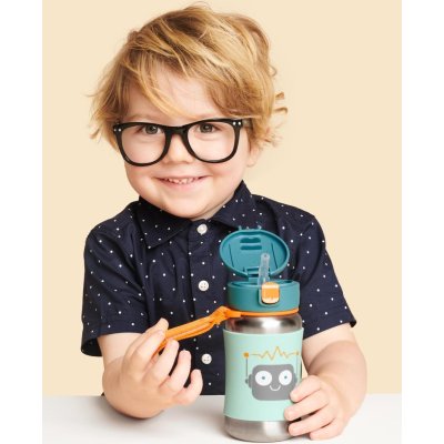 Skip Hop Pipetli Paslanmaz Çelik Suluk, 350 ml, Robot