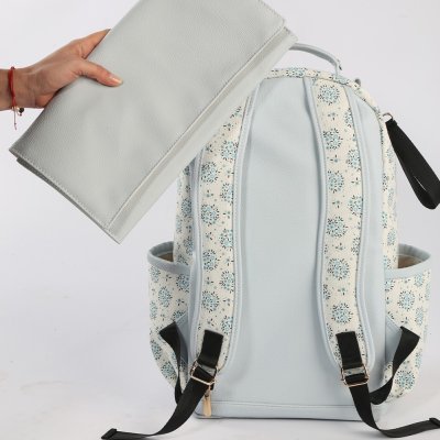 M&Y Oeste Deri Anne Bebek Bakım Sırt Çantası, Mavi