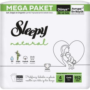 Sleepy Natural Bebek Bezi, 4 Beden, 152 Adet